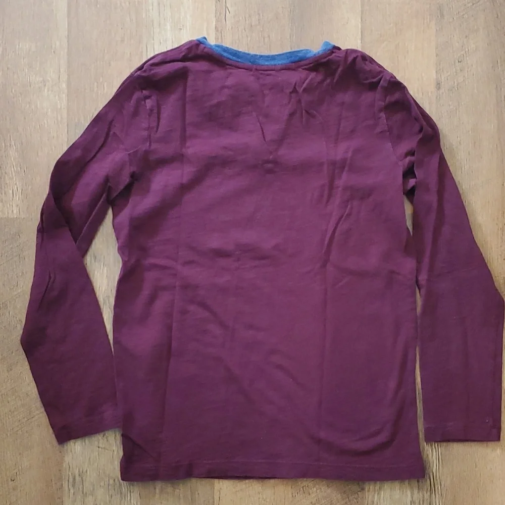 Old Navy‎ Boys Burgundy Long Sleeve Polo Shirt Size 10-12